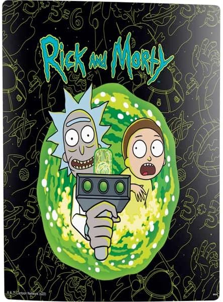 Skinit Decal Gaming Skin Compatible with PS5 Digital Edition Bundle - Officially Licensed Adult Swim Rick and Morty Portal Travel Design
