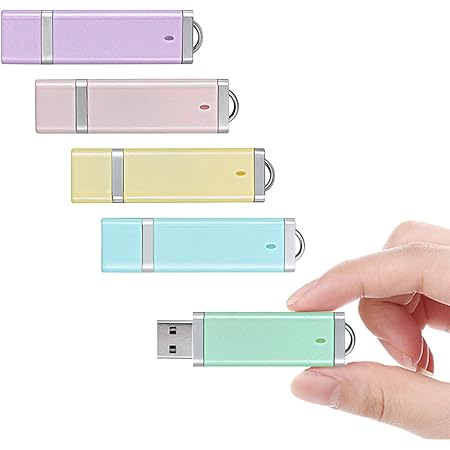 Sanfeya 5 Pack 32GB USB 2.0 Flash Drives, Multicolor Jump Drive Memory Sticks, Bulk Thumb Drives USB Sticks Pen Drives, 5 Color (Blue, Green, Pink, Purple, Yellow)