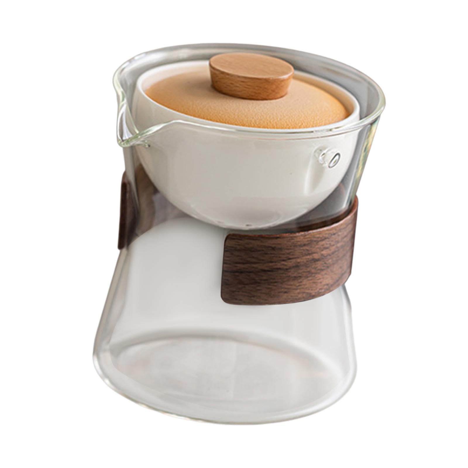 Tetera de vidrio Gong Fu de 210 ml con tapa naranja transparente Qectial