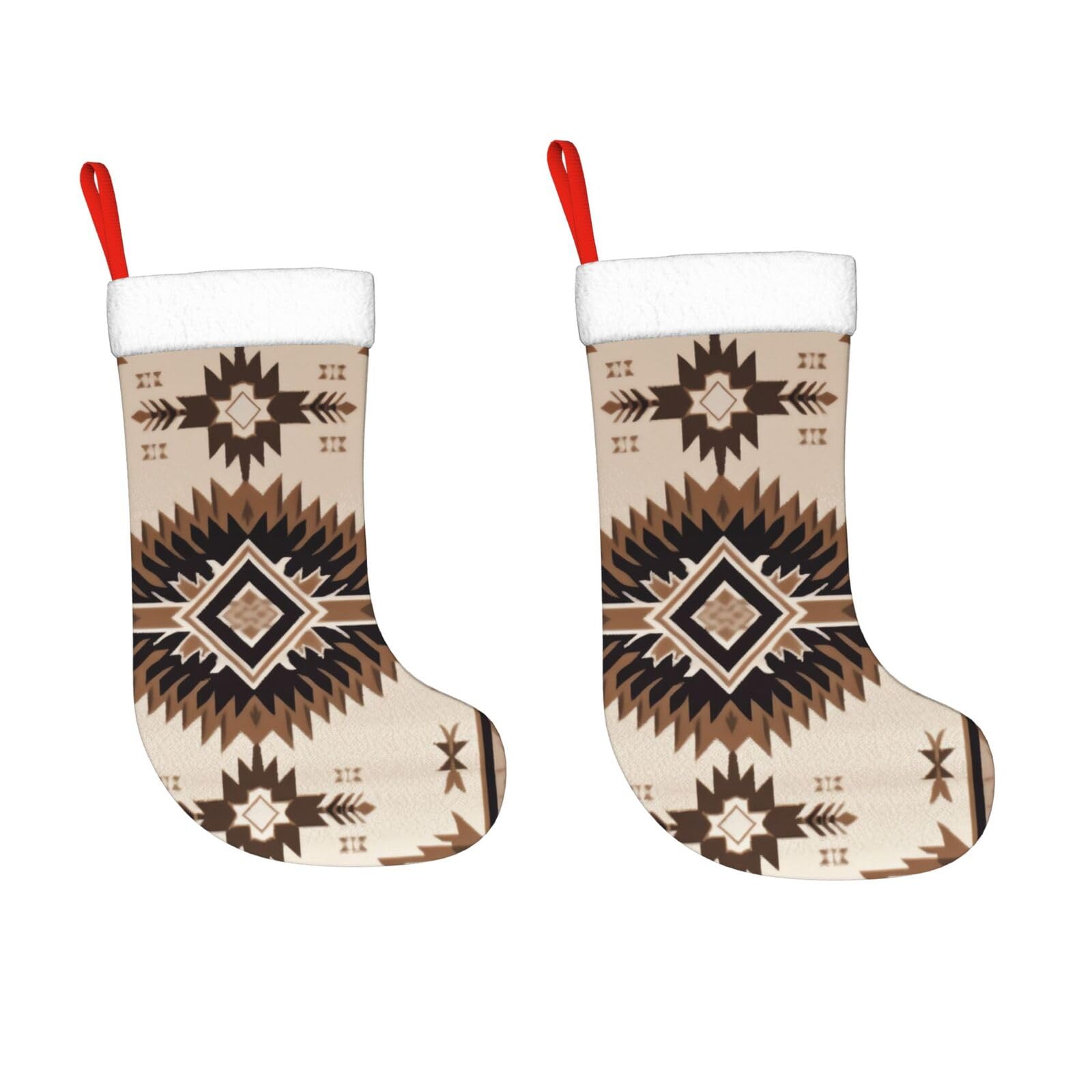 KLOPH 2 Pack 18 Inches Christmas Stockings Personalized Native American Xmas Stocking Hanging Decoration Fireplace Stocking for Holiday Xmas Tree Christmas Fireplace Decor Gifts