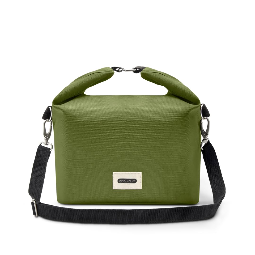 Black+Blum Insulated Lunch Bag 10L - Recycled Roll Top Cool Bag with Shoulder Strap, Leak Proof Thermal Cooler for Women & Men, Reusable Packed Meal Carrier, BPA Free, Moss