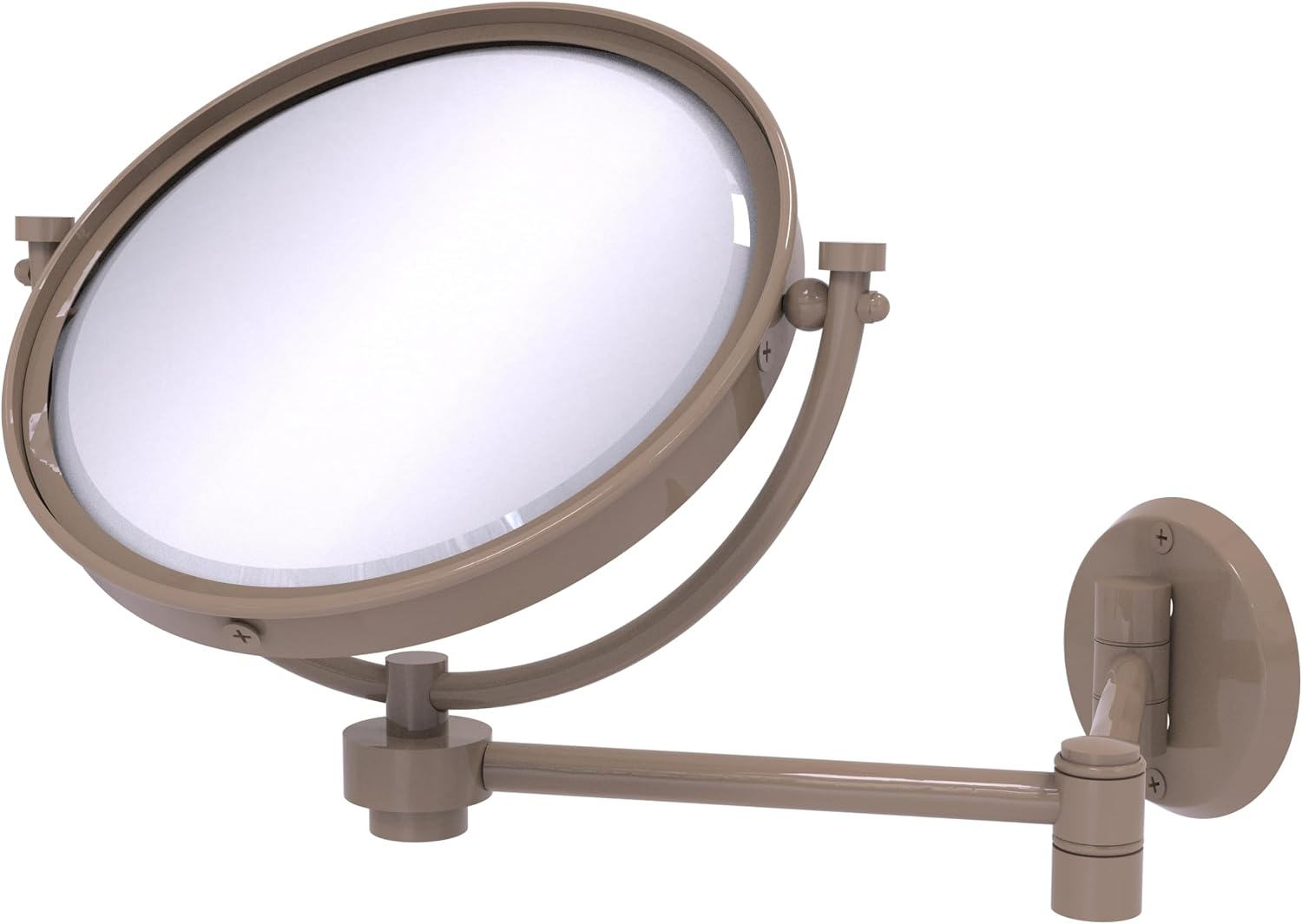 Allied Brass WM-6/2X-PNK 8 Inch Wall Mounted Extending Make-Up Mirror 2X Magnification, Pink