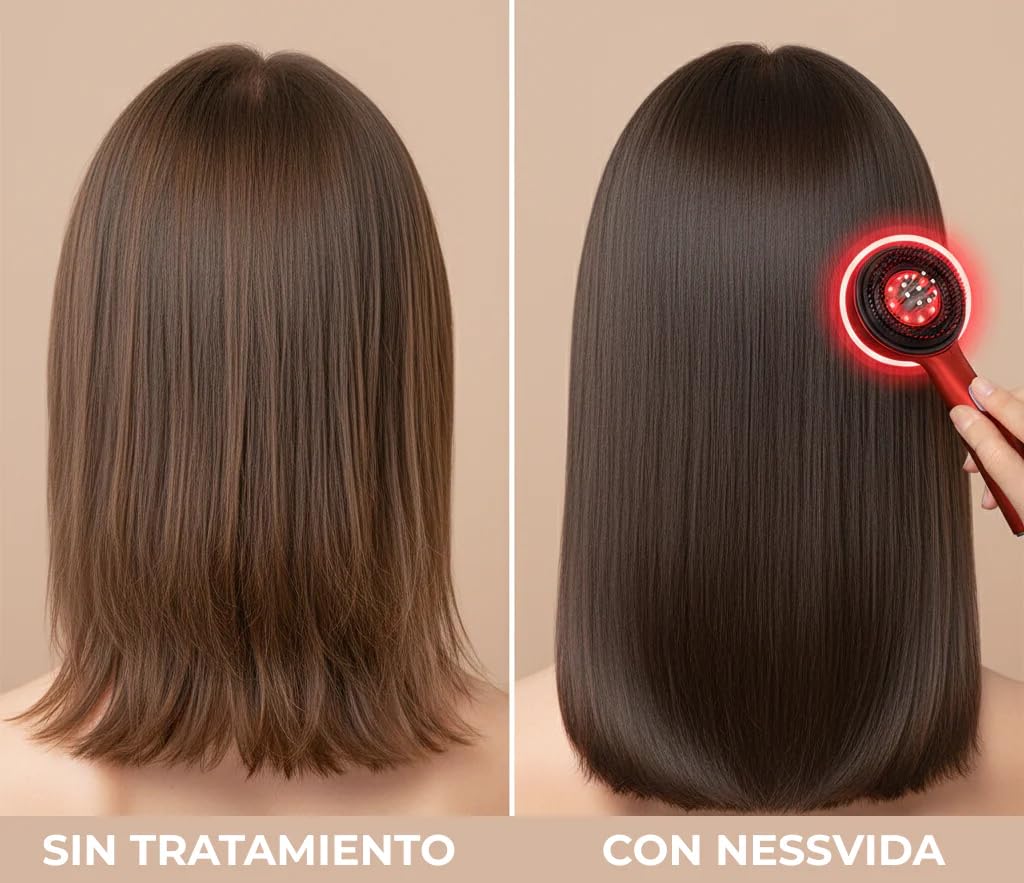 Nessvida Masajeador Capilar Peine de Masaje Eléctrico con Aplicador de Aceite Capilar - Cepillo de Masaje Portátil para el Cuero Cabelludo y Cabello