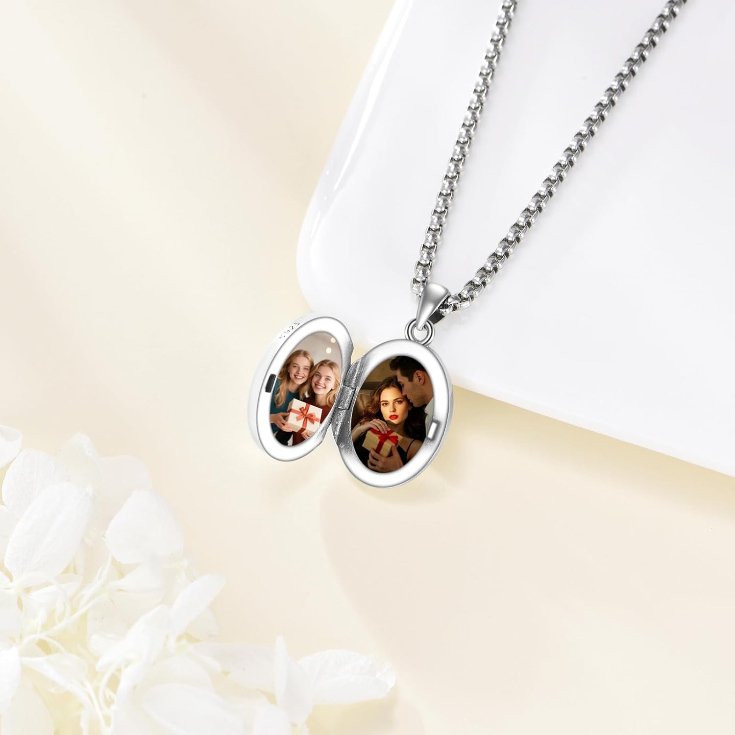 ONEFINITY Turquoise Locket Necklace that Holds Pictures 925 Sterling Silver Oval Filigree Pendant Necklace Turquoise Photo Memorial Jewelry Gifts for Women Men - Image 6