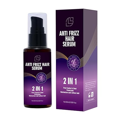 Anti Frizz Hair Serum for - 2 In1 Frizz Control &Heat Protectant with Camellia Japonica Seed Oil for Frizzy, Dry & Damaged Hair - Nourishes and Repairs Hair for Shine and Softness 60mL(2.028 fl.ozï¼‰