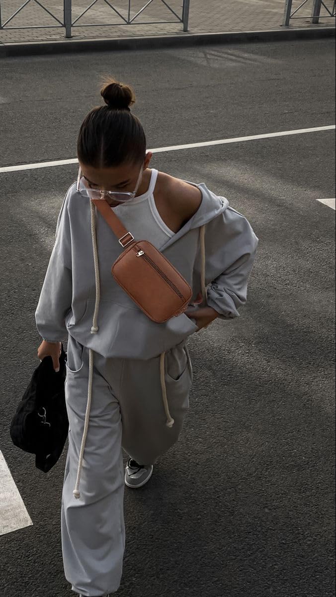 RFID Blocking Waist Packs Anti Theft Crossbody Bags for Women Travel Fanny Pack Cross Body for Woman Chest Bag - Brown