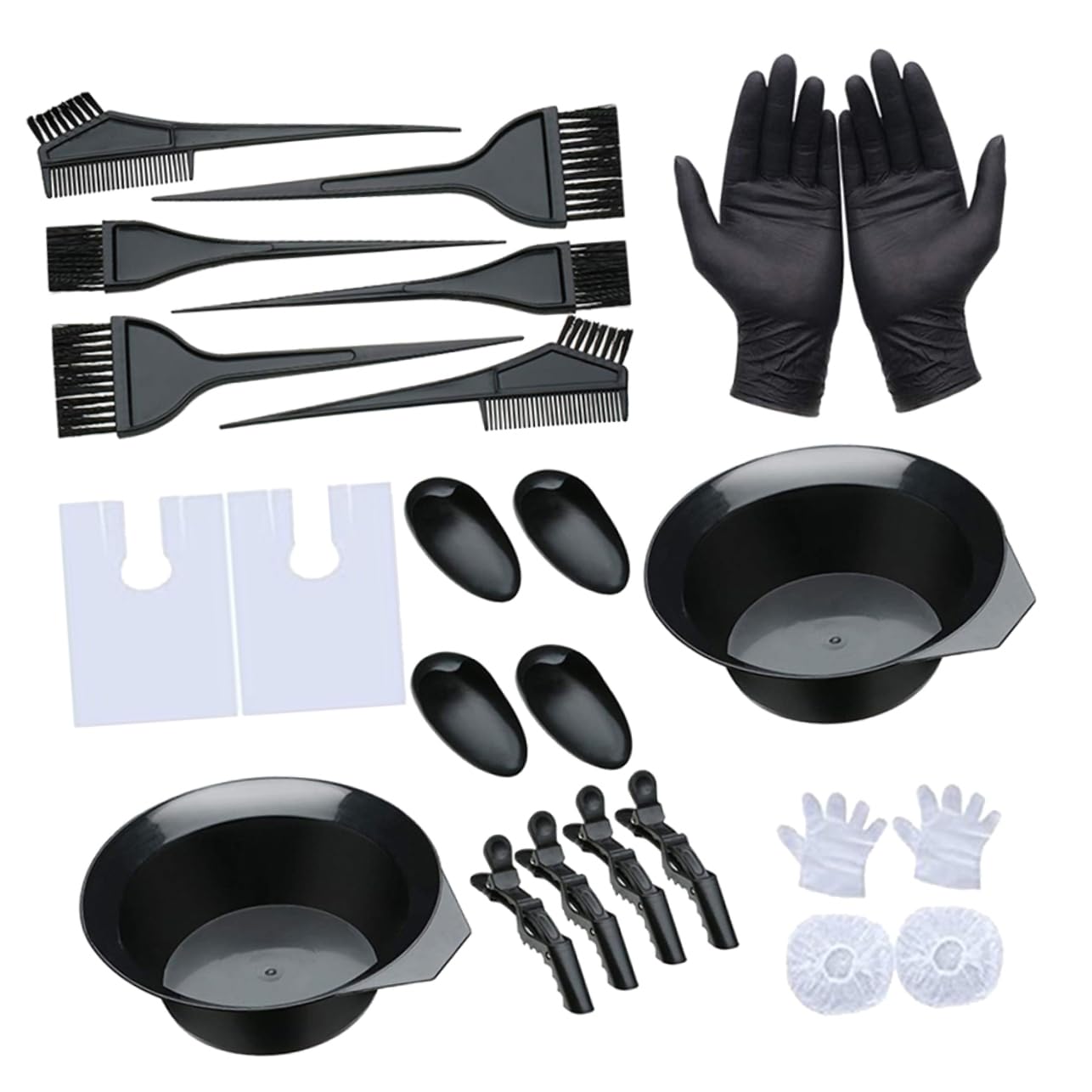 DOITOOL 2 Sätze À Stück Duschhaube Einweg Haarfarben-Kits Clip Haarfärbemittel-Set Haarfärbeset Kamm zum Färben der Haare Emulsion Suite 26-teiliges Set Haarfärbeschale einstellen