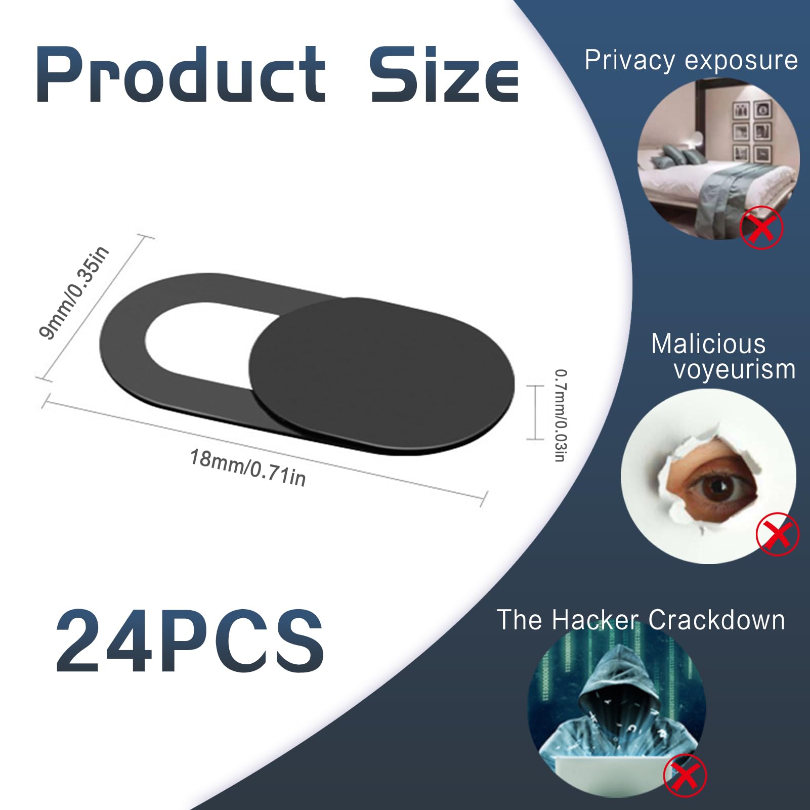 24 Pièces Cache Webcam, Cache Telephone, Cache Camera Ordinateur,Webcam Cover,Camera Caché,Cache Caméra Pc Portable pour Ordinateur Portable, Pc, Smartphones, Tablettes.