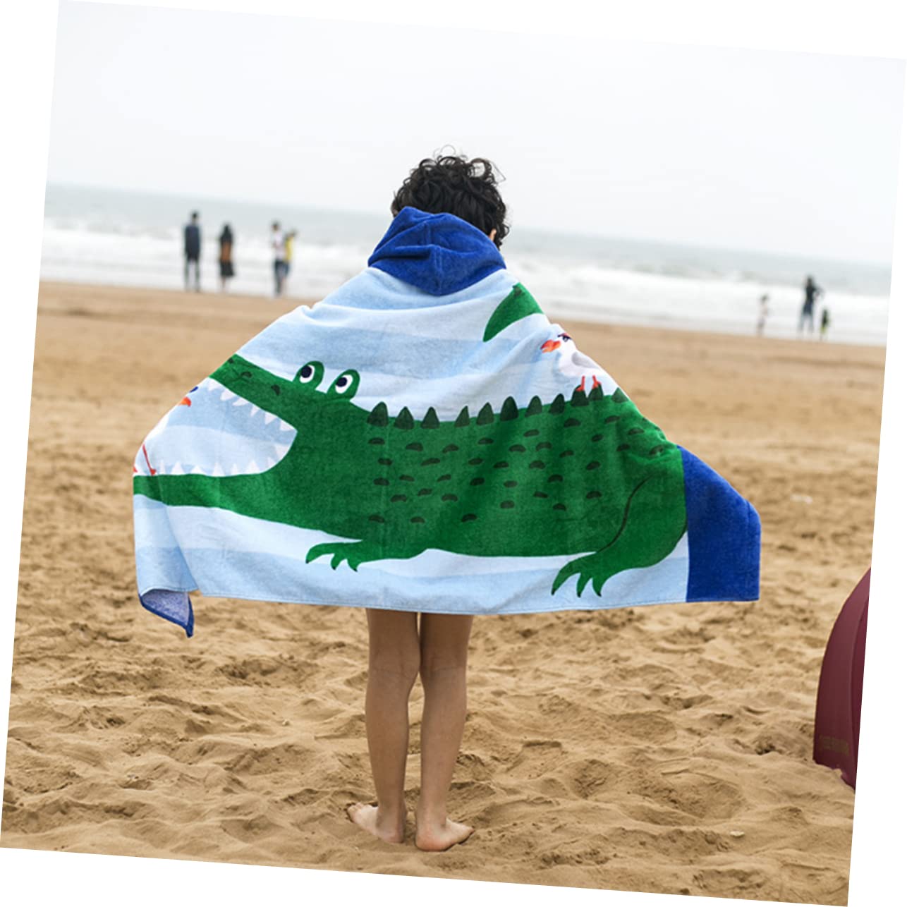 Veemoon Kapuzenhandtuch für Kinder aus Baumwolle, Groß, mit Kapuze | Strandponcho für Zuhause und Strand, Hautfreundlich und Schnelltrocknend, mit Cartoon Grafiken
