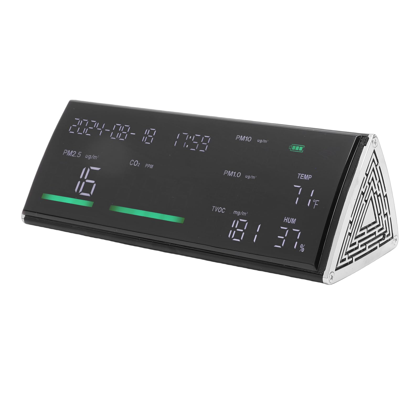 Monitor de Calidad del Aire Interior Detector portátil de CO2 PM2.5 TVOC probador de Aire de Humedad y Temperatura para Oficina en casa