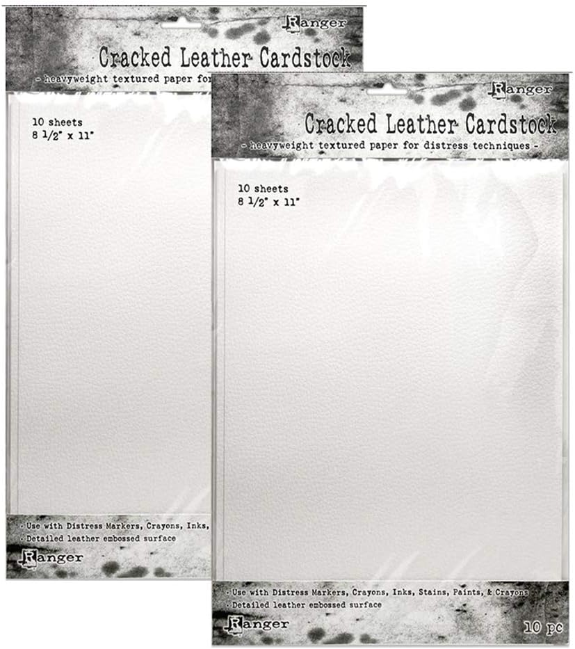 New Ranger Distress Cracked Leather Heavyweight Cardstock 2-Pk (8 1/2 X 11) with PTP Flash Deals Blending Sticks