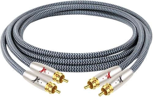 Impeto RCA Cable 6N OCC Single Crystal 2RCA to 2RCA Stereo Audio Cable 24K Gold Plated Connector,2Male to 2Male RCA Cord for Home Theater, HDTV, Amplifiers, Hi-Fi Systems