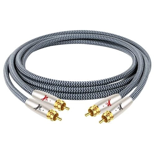 Impeto Rca Cable 6N Occ Single Crystal 2Rca To 2Rca Stereo Audio Cable 24K Gold Plated Connector,2Male To 2Male Rca Cord For Home Theater, Hdtv, Amplifiers, Hi-Fi Systems #TOP27