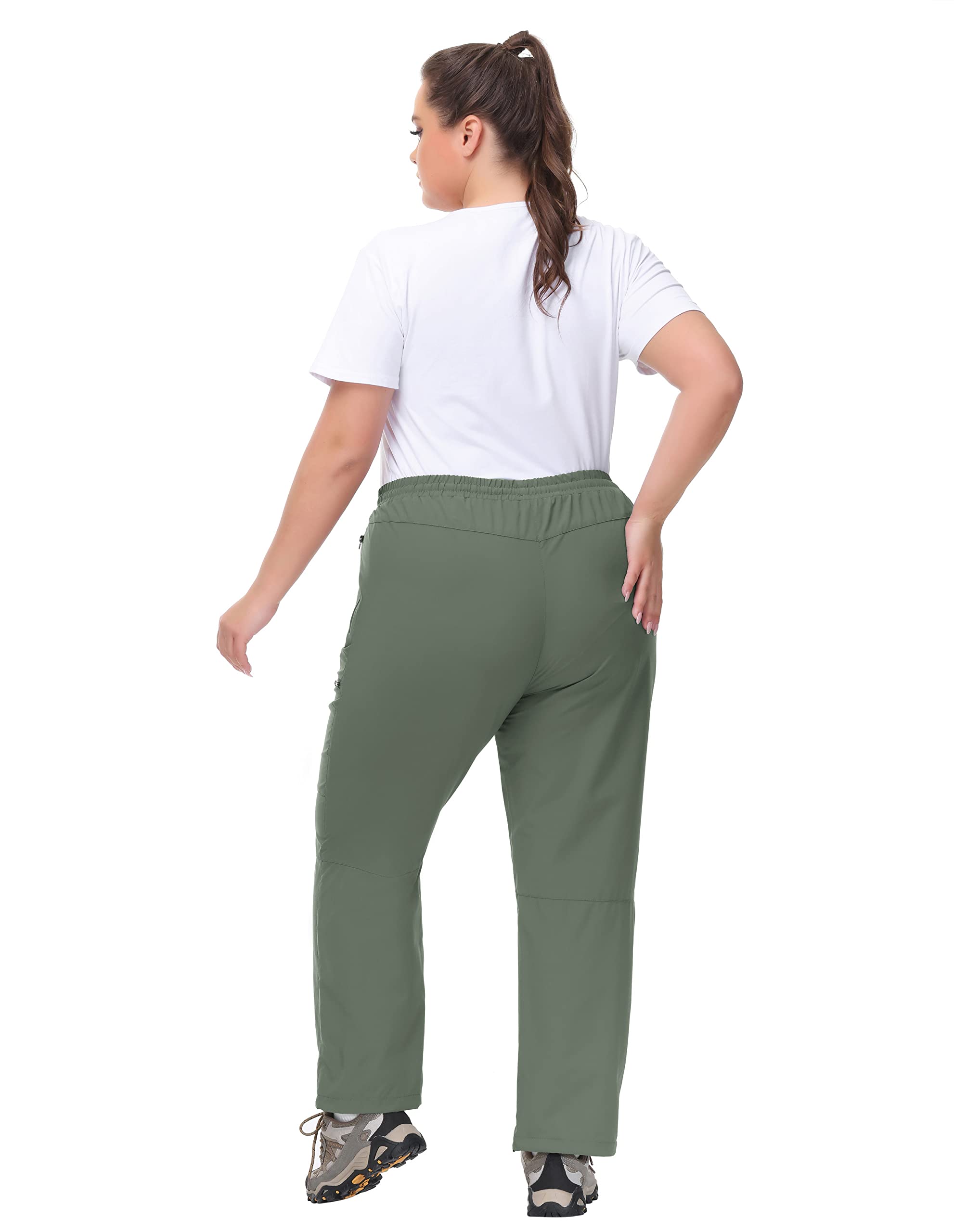 Hanna Nikole Pantaloni cargo da donna, elasticizzati, impermeabili, con chiusura lampo