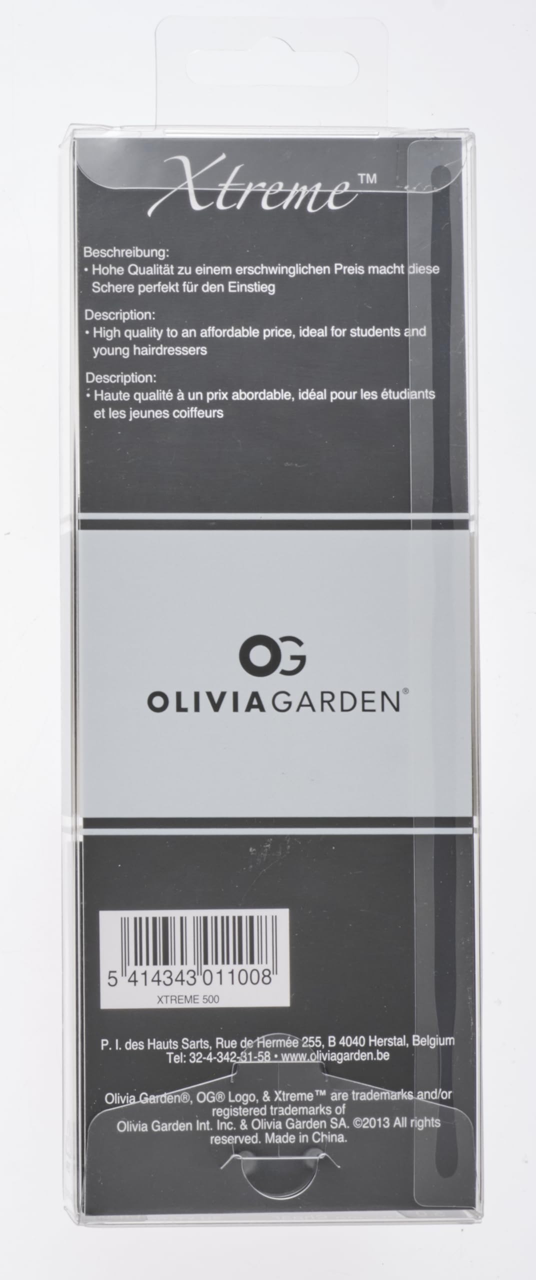 Olivia Garden Xtreme 5.0" - Nożyczki dla Praworęcznych - Ergonomiczny Uchwyt, Regulowane Napięcie, Idealne dla Początkujących i Studentów