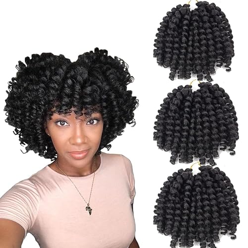 Miniatura 5 de Trenzas de ganchillo 2X Ringlet Jumbo Wand Curl 3 unidslote de 8 pulgadas, 20 raíces, rizado jamaicano, rizado de rebote trenzado, extensiones de