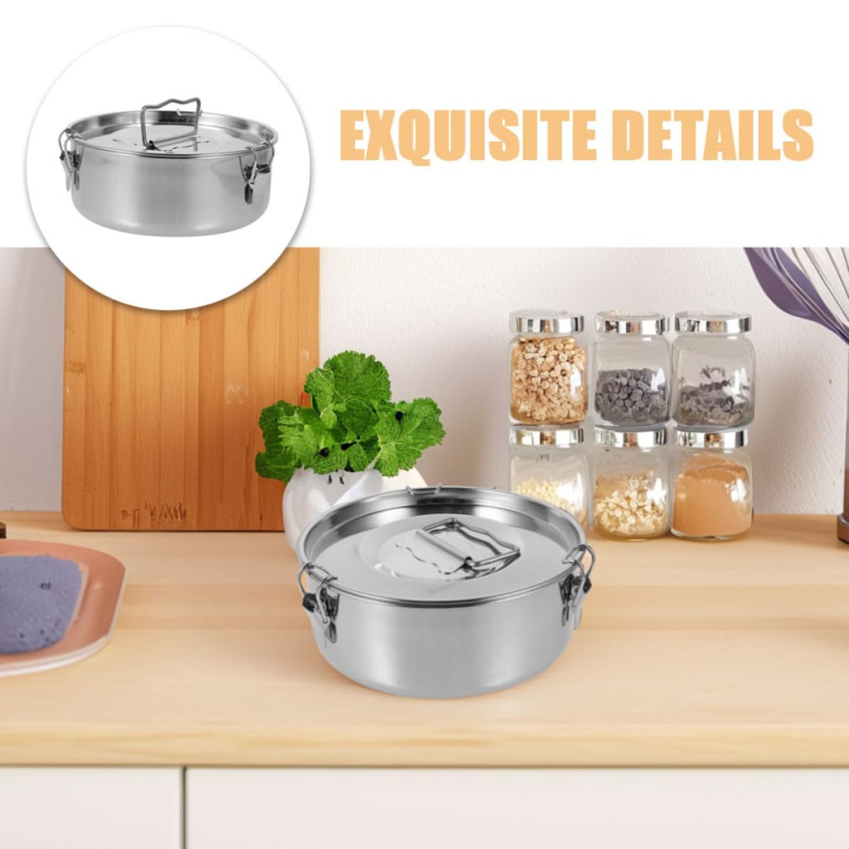 SHINEOFI Molde para Flanera de Acero Inoxidable con Tapa, Herramienta para Hornear Versátil Calentamiento Uniforme, Adecuado para Hacer Pasteles y Repostería