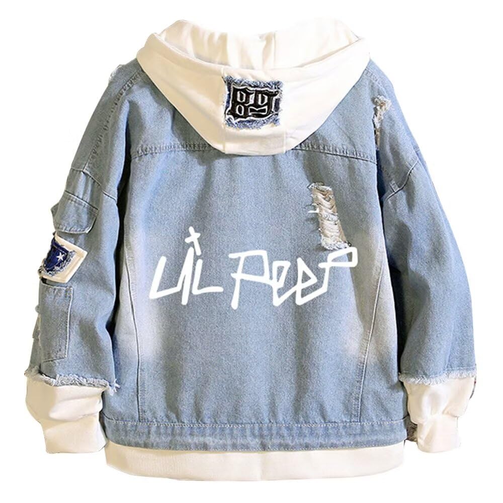 KPOP Rapper Denim Jacket Jeans Love Printed Fashion Sport Hip Hop Hoodie
