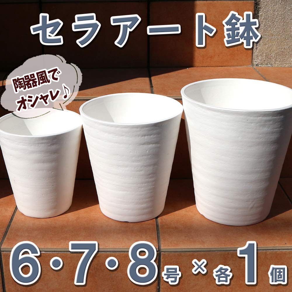 Amazon.co.jp: ITANSE セラアート鉢 6・7・8号 各1個(計3個