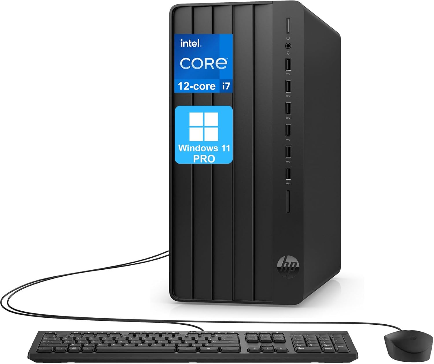 HP Pro Tower 290 G9 Desktop Computer, 12-core Intel Core i7-12700K Processor, 64GB RAM, 2TB SSD, 2-Monitor Ports (HDMI + VGA), WiFi, RJ-45, Wired KB& Mouse, Windows 11 Pro