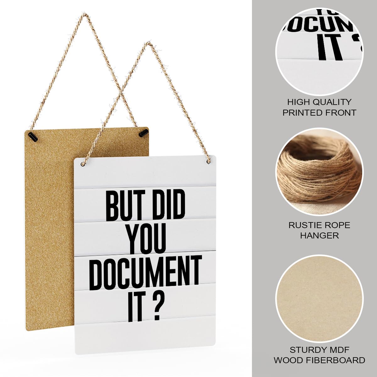 SENJIAN Funny Office Supplies Rustic Wall Art Office Accessories Office Cubicle Decor Farmhouse Wall Hanging Decor Novelty Office Organization Decorative Wood Plaque for Home Living Room Meeting Room