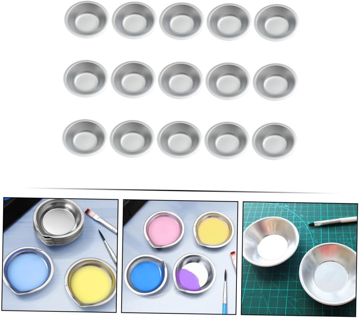 Anneome 15pcs Stainless Steel Color Mixing Tray for Oil Painting Drawing and Art Projects Durable Lightweight Easy to Clean Palette for Artists and Home Use
