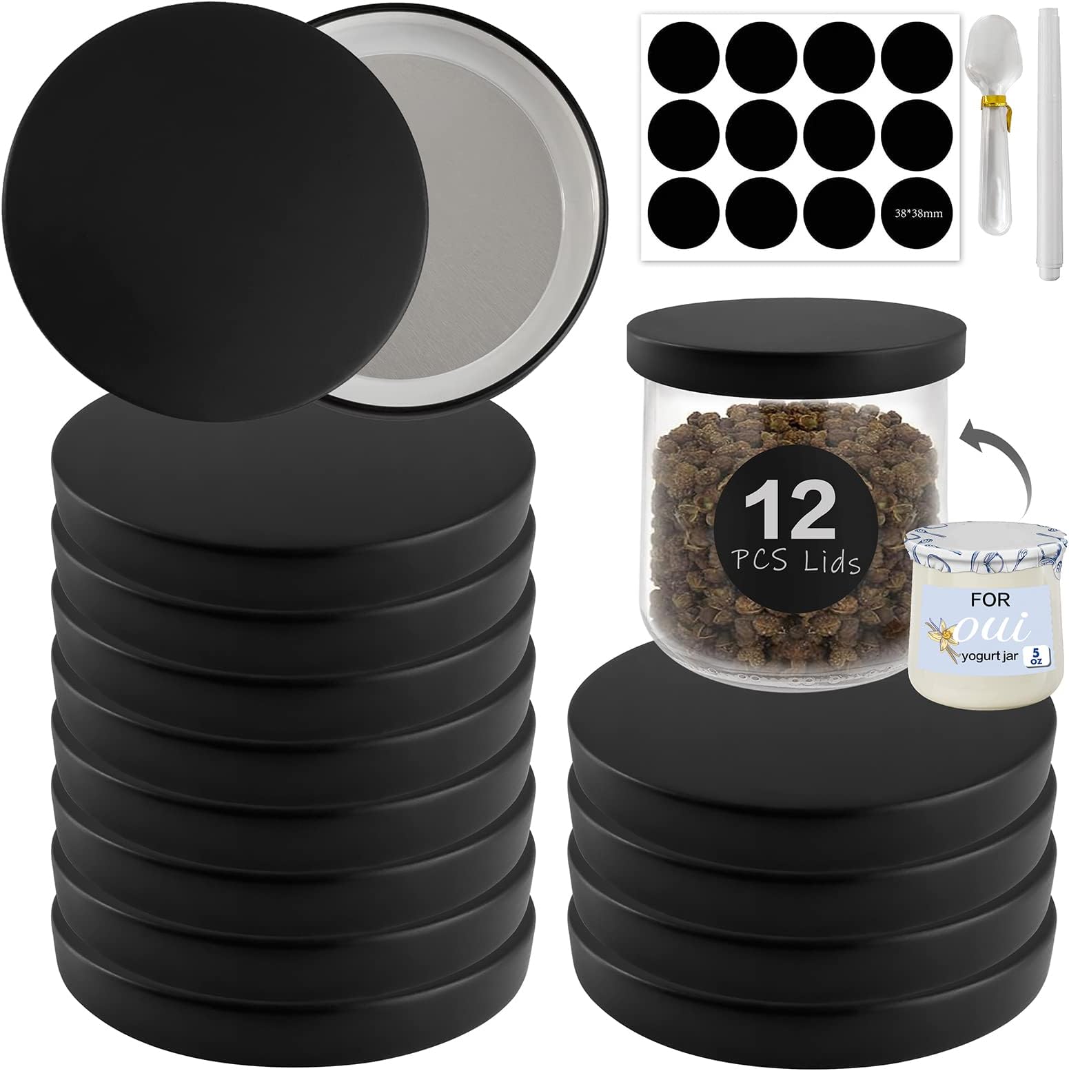 Oui Yogurt Jar Lids 12 Pack Oui Lids with Bottle Labels