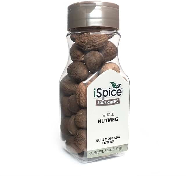 iSpice Premium nutmeg, whole nutmeg is Gluten Free and Non-GMO, 100% Natural, Nutmeg whole is used in Coffee, tea, hot cho...