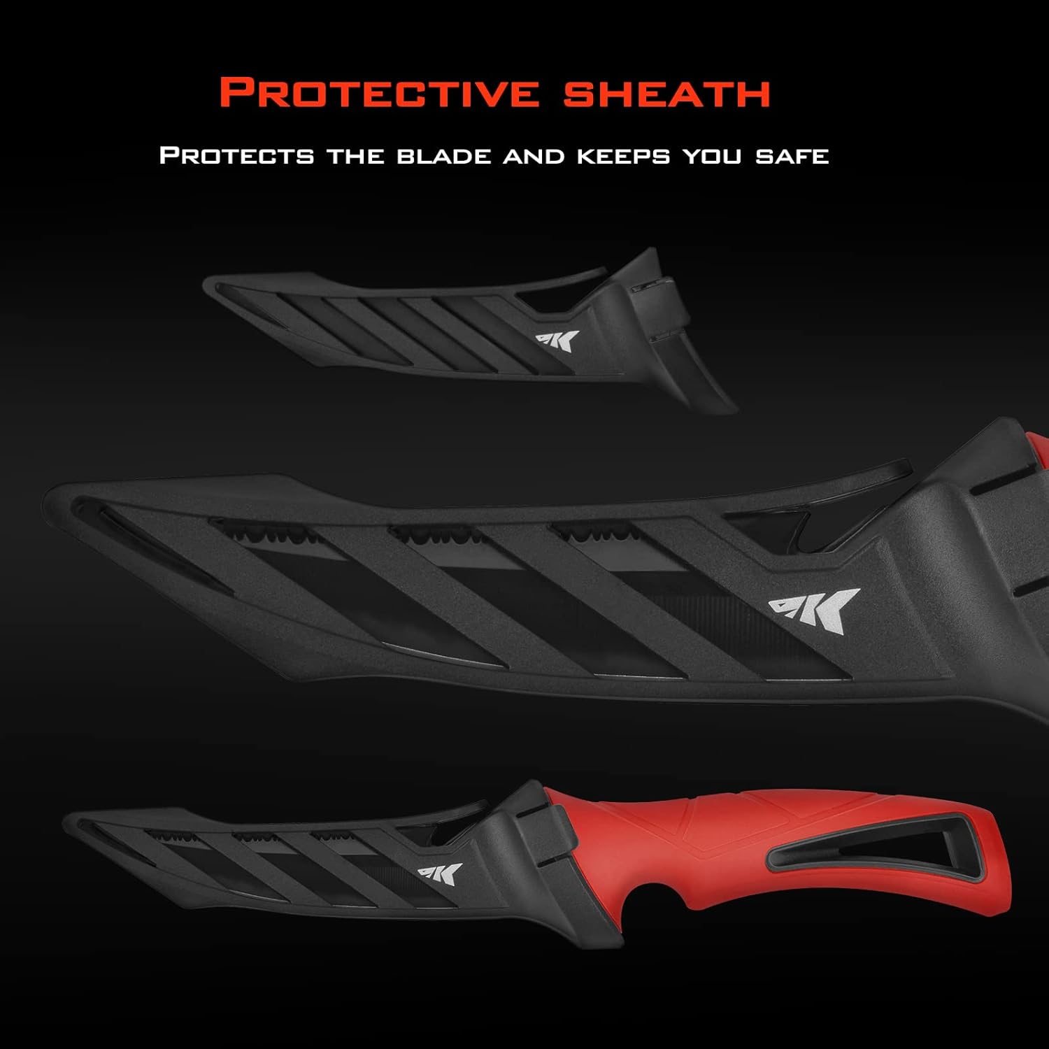 KastKing Intimidator Bait Knife with Sharpening Steel, Ultra-Sharp G4116 German Stainless-Steel Blades, Non-Slip Handle, Protective Sheath, 5'' Bait Knife and Honing Rod : Sports & Outdoors