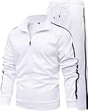 Men&apos;s Athletic 2 Pieces Tracksuit Casual Full Zip Jogging Sweat Suit Workout Sports Set Sportswear
