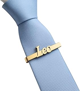 MOSKAI® Custom Name Tie Pin for Men | Personalized Brass Tie Clip | Engraved Name &amp; Initial Tie Bar | Elegant Accessory fo...