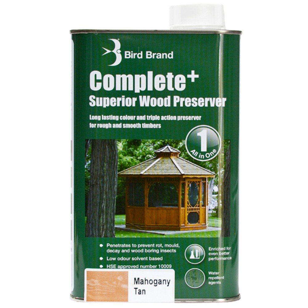 Bird Brand Complete+ Superior Wood Preserver Mahogany Tan - 1 Litre