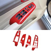 XITER 4pcs ABS Engineering Plastic Car Interior Automobile Door Window Control Panel Cover Molding Door Lock Switch Trim Accessories For Honda civic 2006 2007 2008 2009 2010 2011,RED