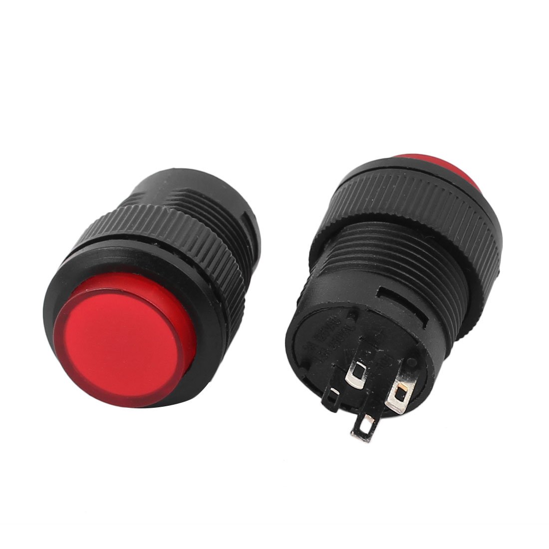 6 pièces interrupteurs enfichables AC 250V/1,5a 125V/3A R16-503 SPST Marche/arrêt Bouton-Poussoir momentané interrupteurs de Sortie Bouton Rouge