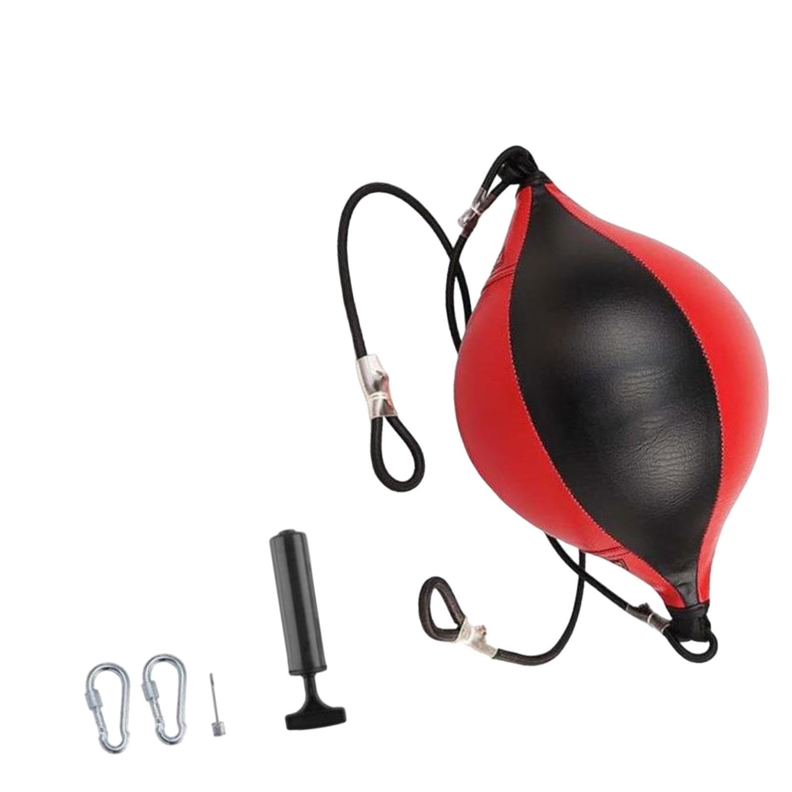 Boxing Ball PU Leather Speed Bag for Reaction Training Hand Eye Coordination Black Red-image-39
