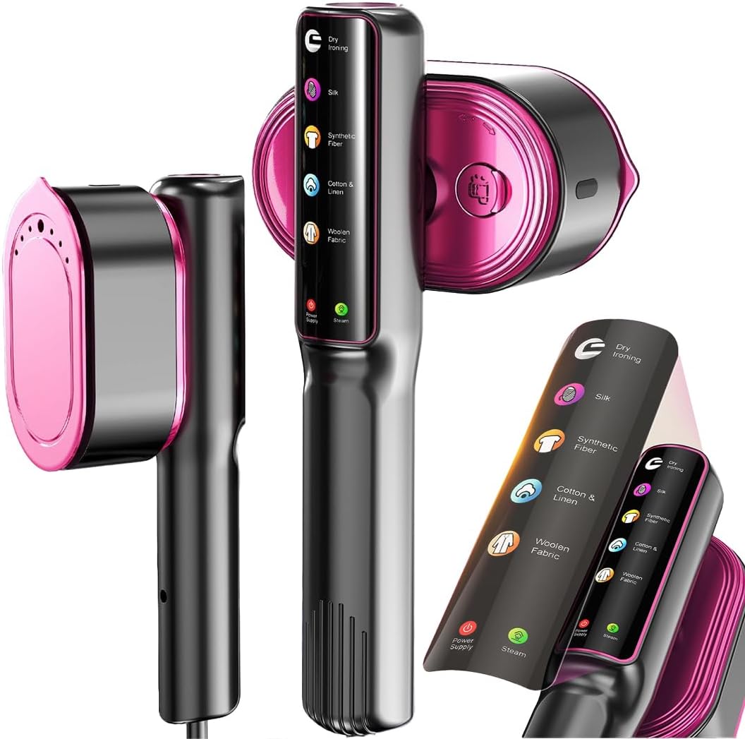 Smart 2-in-1 Steamer & Iron with AI Fabric Sensor – 10s Heat-Up, Self-Cleaning, 5 Modes for Silk/Wool/Cotton, Dual Wet/Dry Use, Portable Travel Clothes Wrinkle Remover