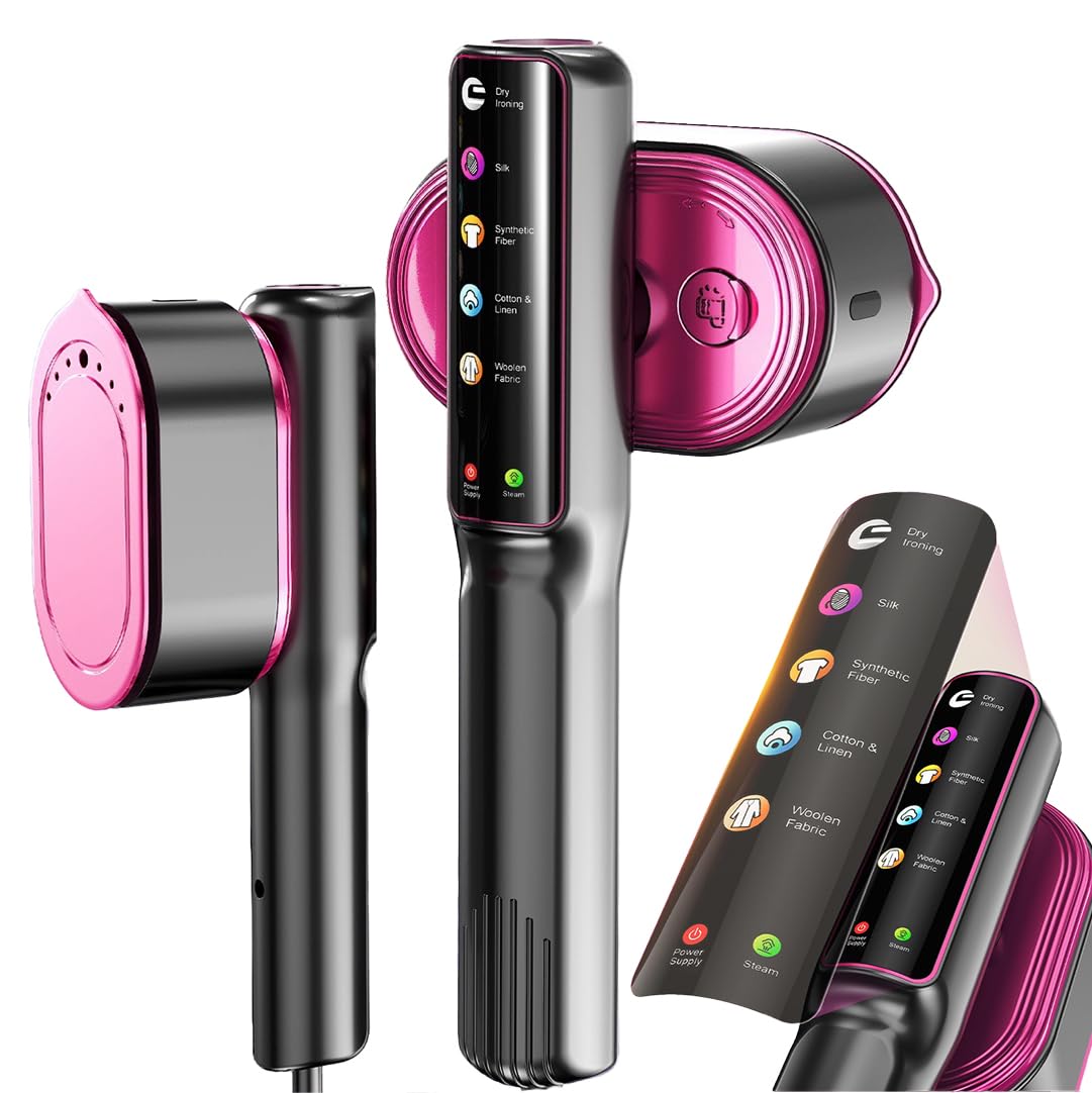 Smart 2-in-1 Steamer & Iron with AI Fabric Sensor – 10s Heat-Up, Self-Cleaning, 5 Modes for Silk/Wool/Cotton, Dual Wet/Dry Use, Portable Travel Clothes Wrinkle Remover