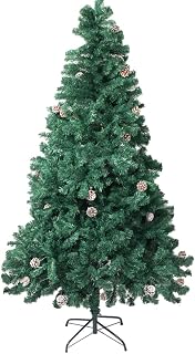 クリスマスツリー 『本物の葉の色を再現したナチュラルツリー』 まつぼっくり 松かさ コンパクト収納可能 (グリーン, 210㎝)