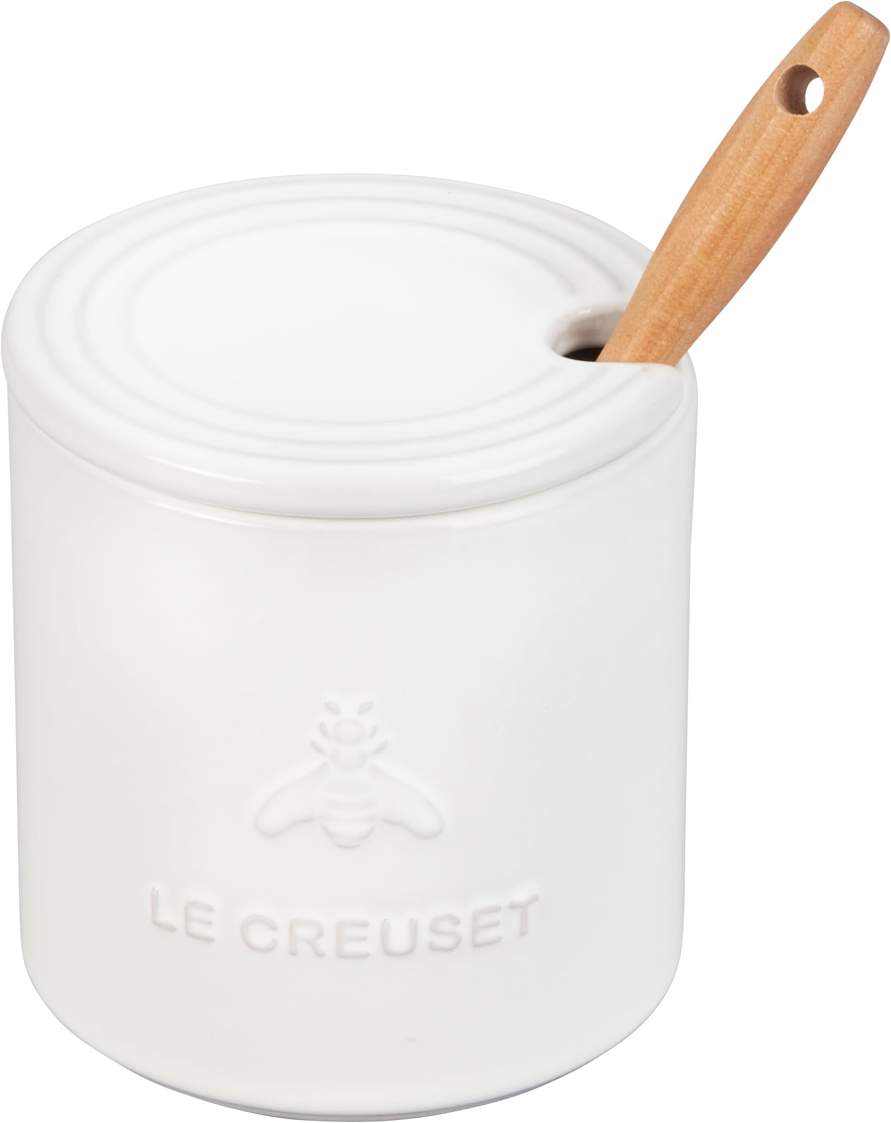 Stoneware Honey Pot, 14 oz., White