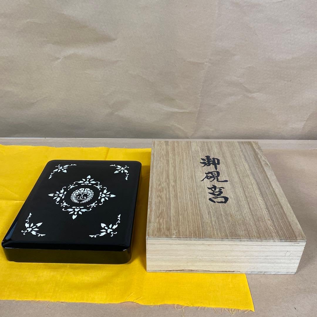 Amazon.co.jp: 木製 硯箱 貝模様 木箱入 : 文房具・オフィス用品