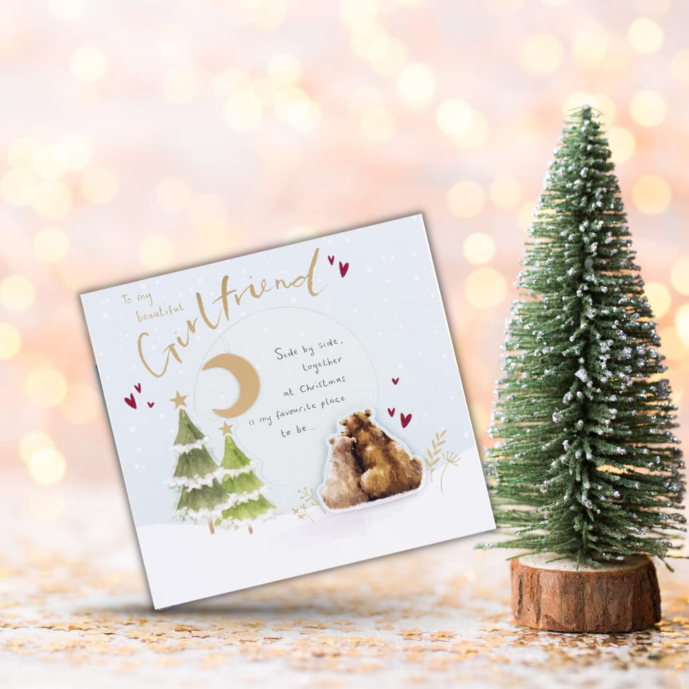 Clintons: Bears Under the Moon Girlfriend Christmas Card, Multi-Colour, A6 (105 x 148 mm), 1 count, Christmas - Image 4