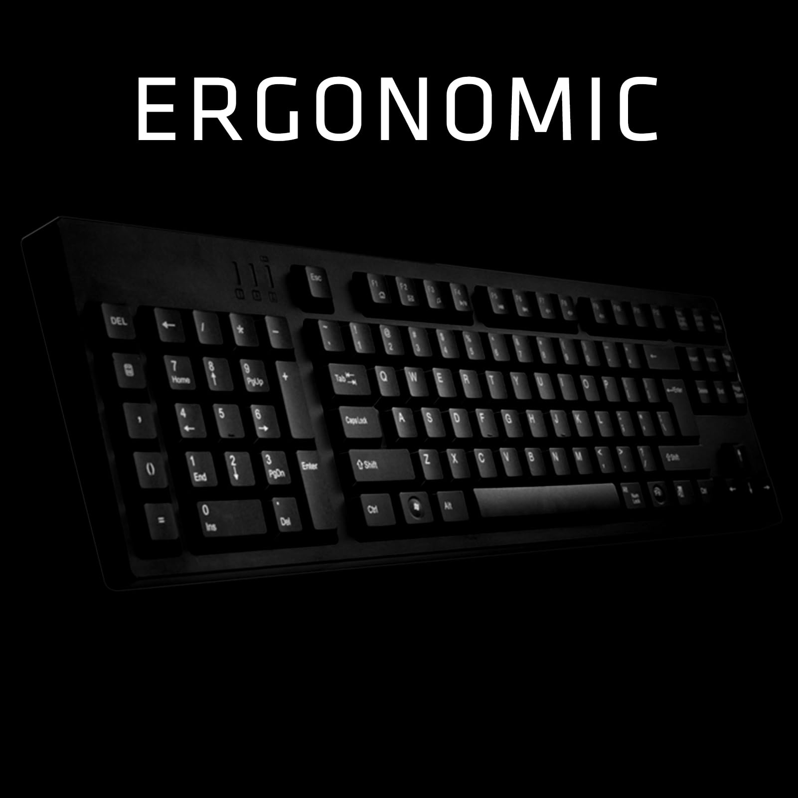 Tastiera ergonomica per mancini Layout full-size Dual USB Interface Design Boost Efficienza di lavoro