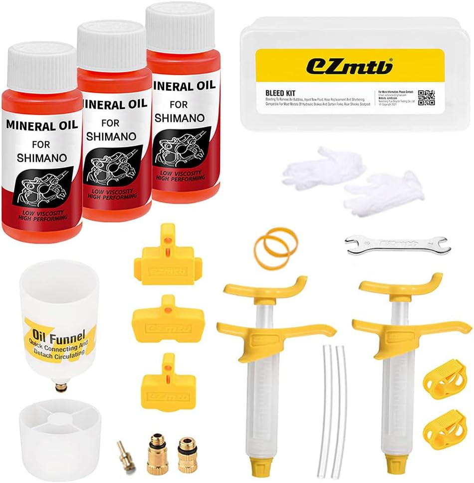 Bleed Kit for Shimano Hydraulic Disc Brakes,Pro Bicycle Brakes Service Kit, Bleed Set with Hydraulic Mineral Oil 120ml for Disc Brake Perfect Bleeding of The Bicycle Brake
