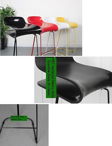 Miniatura 3 de YLCJ Modern Bar Stool 25 ' 29' Vintage Stool for Dining Room Chair with Incurved Seat and Footrest for Kitchen Pub CAF  High Stool, White Metal Legs