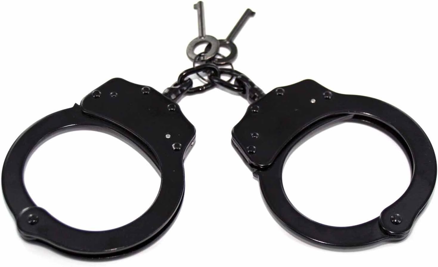 Double Locking Steel Hand Cuffs Police Handcuffs - Black