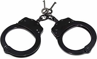 Heartland GreatDeals Double Locking Steel Hand Cuffs Police Handcuffs - Black