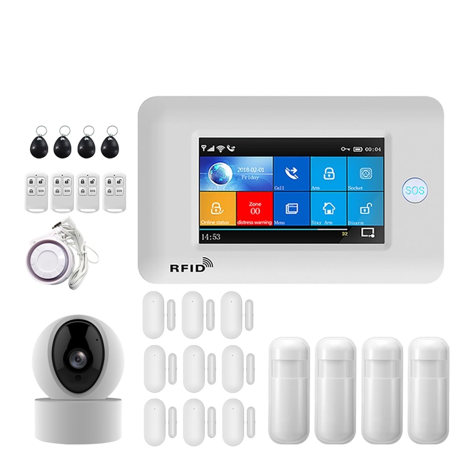 Système d'alarme WiFi GSM DELURA avec alarme antivol et contrôle par application mobile