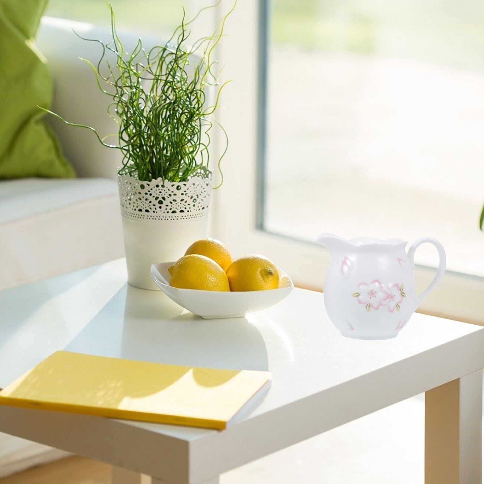 Pot à Lait en Céramique Blanc avec Relief Sucrier avec Couvercle Blanc Ensemble 2 Pièces Récipient pour Café et Sucre pour Usage Domestique et Réception