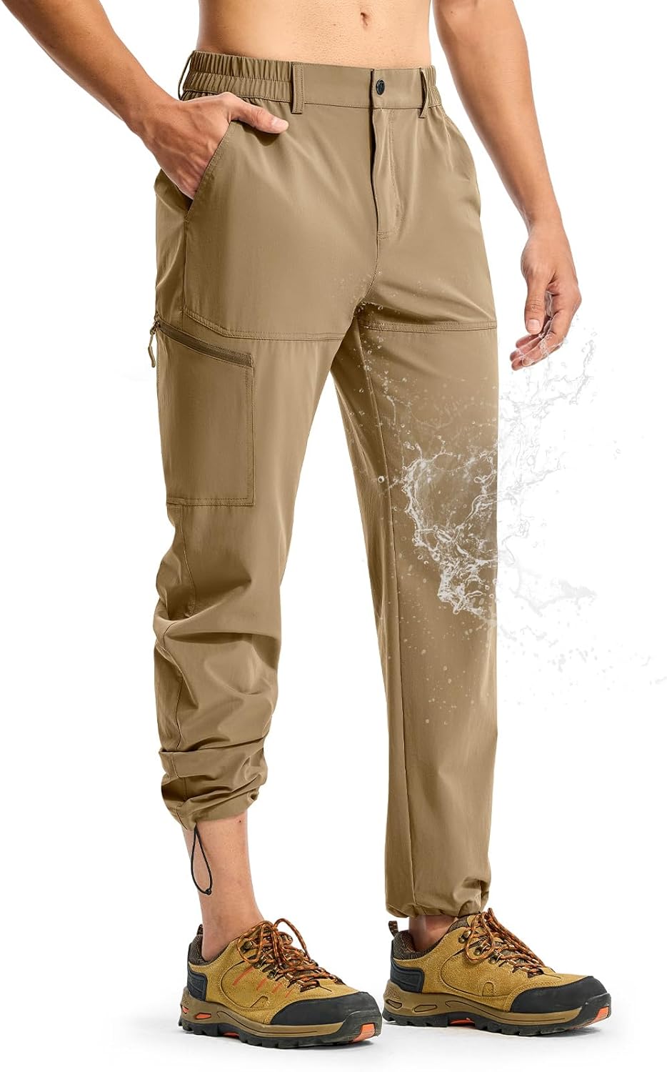 TBMPOY Men's Lightweight Hiking Pants Quick Dry 4 Pockets Stretch Water Resistant Travel Fishing Convertible Zip Cargo Jogger