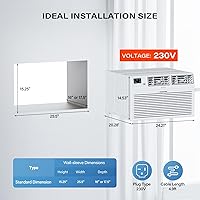 Vista 6 de ROVSUN Smart 12000 BTU Through the Wall Air Conditioner with Heat, Wall AC Unit & Heater Combo with Remote, APP & Voice Control & Timer Function